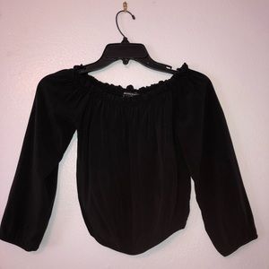 brandy melville cropped peasant top